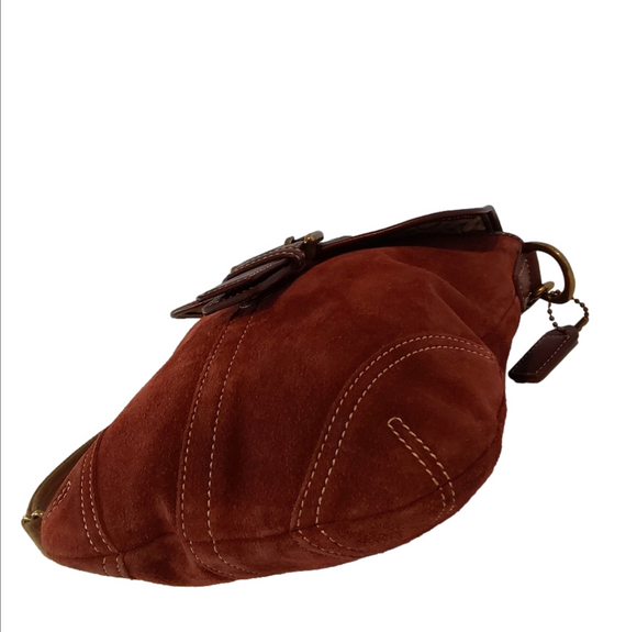 Coach Rust Brown Suede Crossbody Bag - Picture 6 of 16